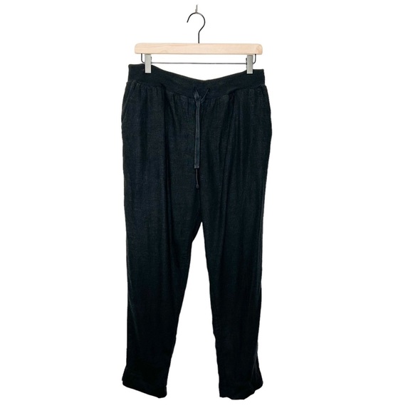 Lucky Brand Pants - Lucky Brand Womens Linen Blend Casual Slim Straight Leg Loungewear Pants Black M